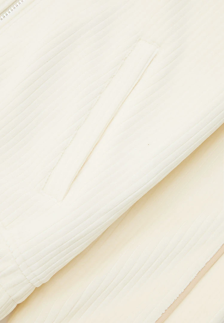 Man Tracksuit Tops Ribbed Velour Track Jacket - Cream TRACKSUITS