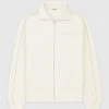 Man Tracksuit Tops Ribbed Velour Track Jacket - Cream TRACKSUITS