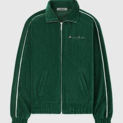 Man Tracksuit Tops TRACKSUITS Ribbed Velour Track Jacket - Green