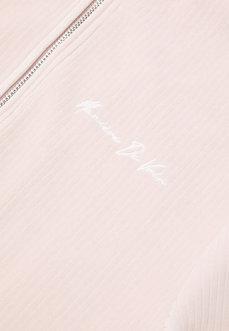 Man Tracksuit Tops Ribbed Velour Track Jacket - Pink