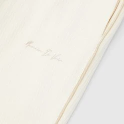 Man Tracksuit Bottoms Ribbed Velour Track Pants - Cream TRACKSUITS