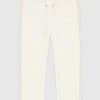 Man Tracksuit Bottoms Ribbed Velour Track Pants - Cream TRACKSUITS