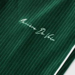 Man Tracksuit Bottoms TRACKSUITS Ribbed Velour Track Pants - Green