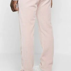 Man Tracksuit Bottoms TRACKSUITS Ribbed Velour Track Pants - Pink