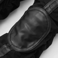 Woman Trousers Ruched Trousers With Knee Patch - Black