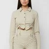 Woman Shirts Ruched Detail Shirt - Beige