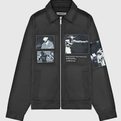 Man Jackets Satin Icon Jacket - Black