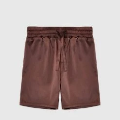 Man Shorts Satin Shorts - Brown