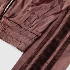 Woman Tracksuits Satin Track Jacket - Brown
