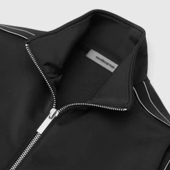 Man Tracksuit Tops Script Track Jacket - Black
