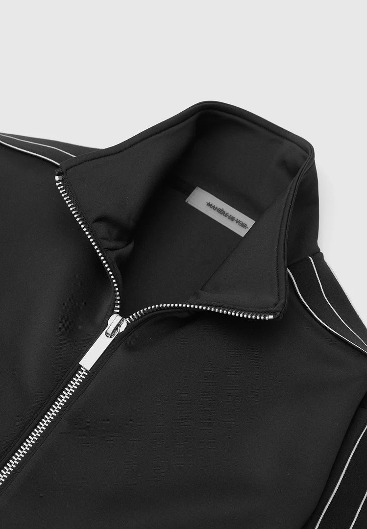 Man Tracksuit Tops Script Track Jacket - Black