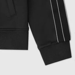 Man Tracksuit Tops Script Track Jacket - Black