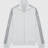 Man Tracksuit Tops Script Track Jacket - Grey