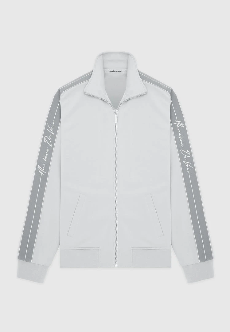 Man Tracksuit Tops Script Track Jacket - Grey