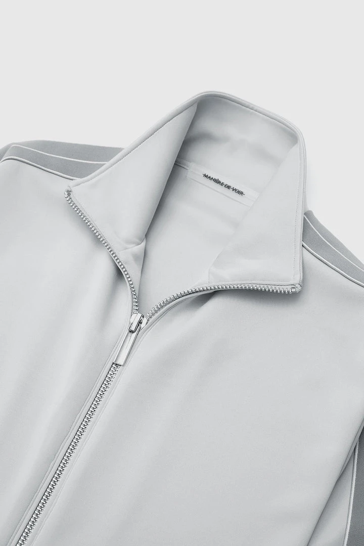 Man Tracksuit Tops Script Track Jacket - Grey