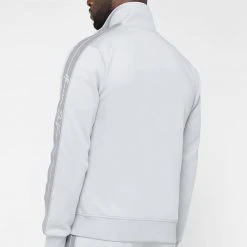 Man Tracksuit Tops Script Track Jacket - Grey