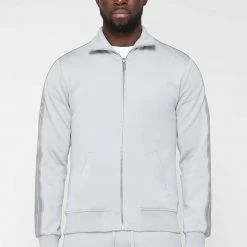 Man Tracksuit Tops Script Track Jacket - Grey