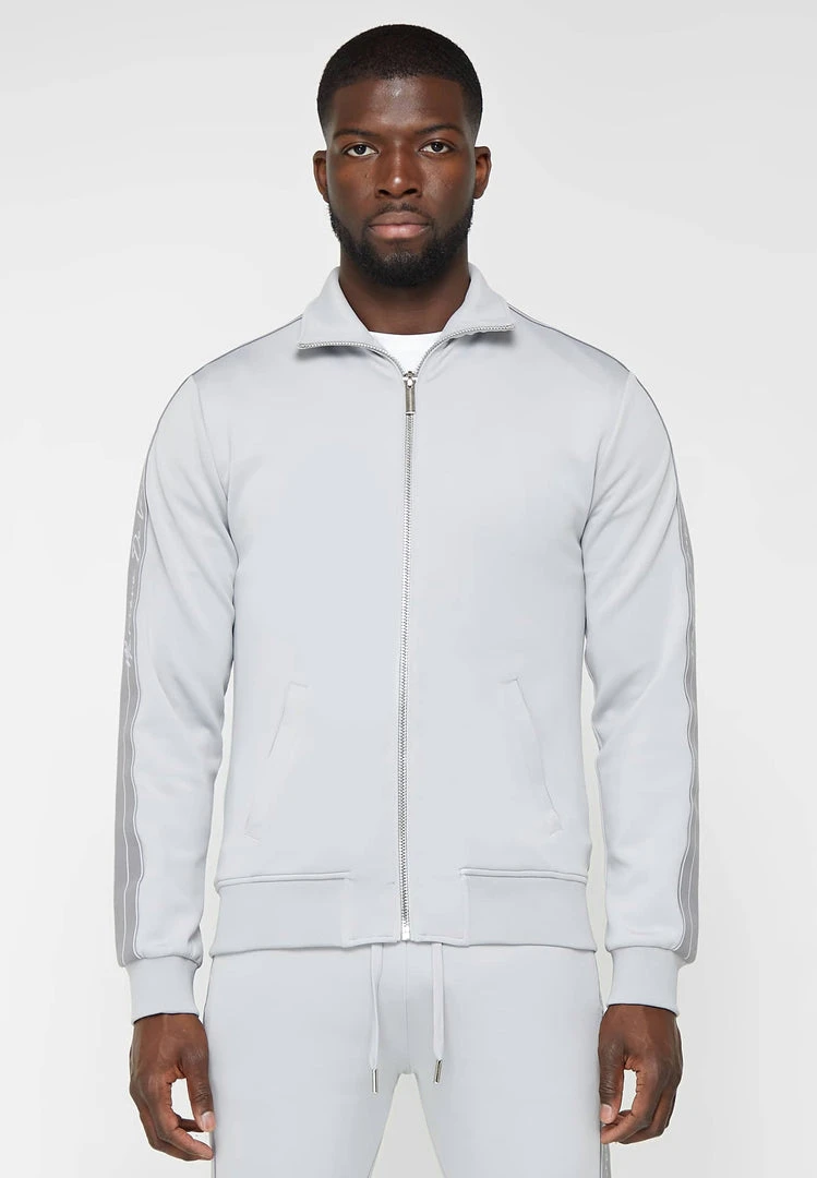 Man Tracksuit Tops Script Track Jacket - Grey