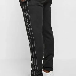 Man Tracksuit Bottoms TRACKSUITS Script Track Pants - Black