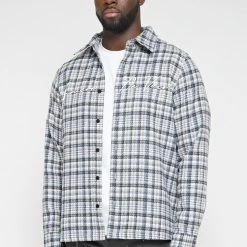 Man Shirts Signature Check Shirt - Navy
