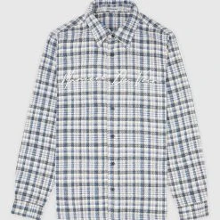 Man Shirts Signature Check Shirt - Navy