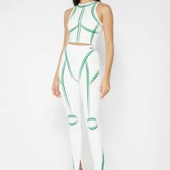 Woman Tops Sketch Racer Crop Top - White