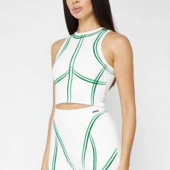 Woman Tops Sketch Racer Crop Top - White