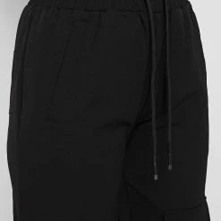 Woman Trousers Skirt Overlay Cargo Pants - Black