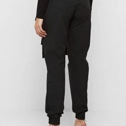 Woman Trousers Skirt Overlay Cargo Pants - Black