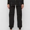 Woman Trousers Skirt Overlay Cargo Pants - Black