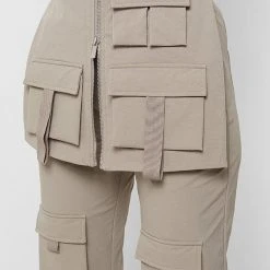Woman Trousers Skirt Overlay Cargo Pants - Taupe CARGO PANTS & JOGGERS