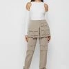 Woman Trousers Skirt Overlay Cargo Pants - Taupe CARGO PANTS & JOGGERS
