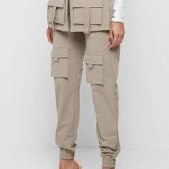 Woman Trousers Skirt Overlay Cargo Pants - Taupe CARGO PANTS & JOGGERS