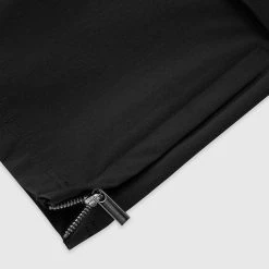 Man Casual Trousers Strap Cargo Pants - Black