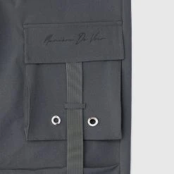 Man Casual Trousers Strap Cargo Pants - Grey