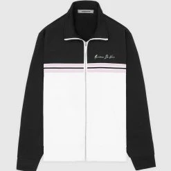 Man Tracksuit Tops Contrast Stripe Signature Track Jacket - Black TRACKSUITS