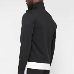 Man Tracksuit Tops Contrast Stripe Signature Track Jacket - Black TRACKSUITS