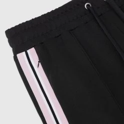 Man Tracksuit Bottoms Contrast Stripe Signature Track Pants - Black TRACKSUITS