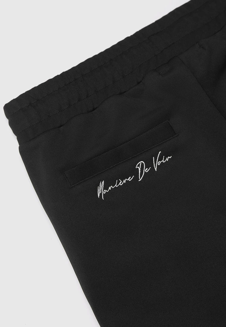 Man Tracksuit Bottoms Contrast Stripe Signature Track Pants - Black TRACKSUITS