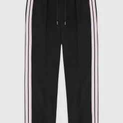Man Tracksuit Bottoms Contrast Stripe Signature Track Pants - Black TRACKSUITS