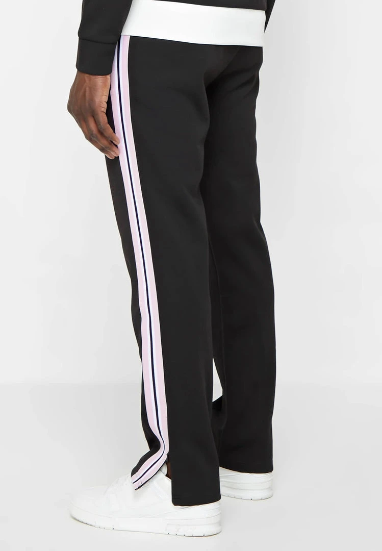 Man Tracksuit Bottoms Contrast Stripe Signature Track Pants - Black TRACKSUITS