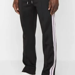 Man Tracksuit Bottoms Contrast Stripe Signature Track Pants - Black TRACKSUITS