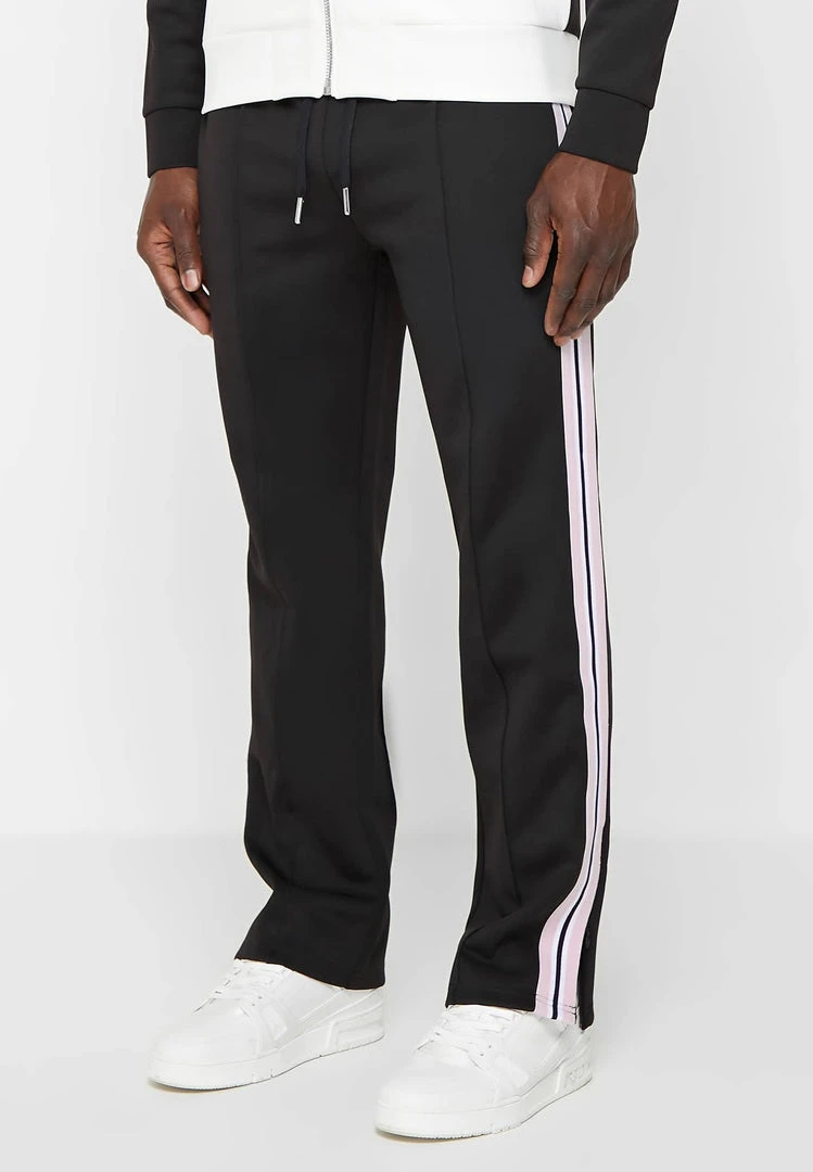 Man Tracksuit Bottoms Contrast Stripe Signature Track Pants - Black TRACKSUITS
