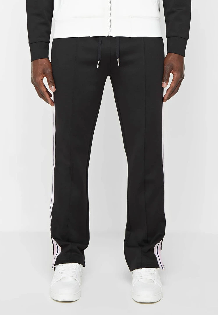 Man Tracksuit Bottoms Contrast Stripe Signature Track Pants - Black TRACKSUITS