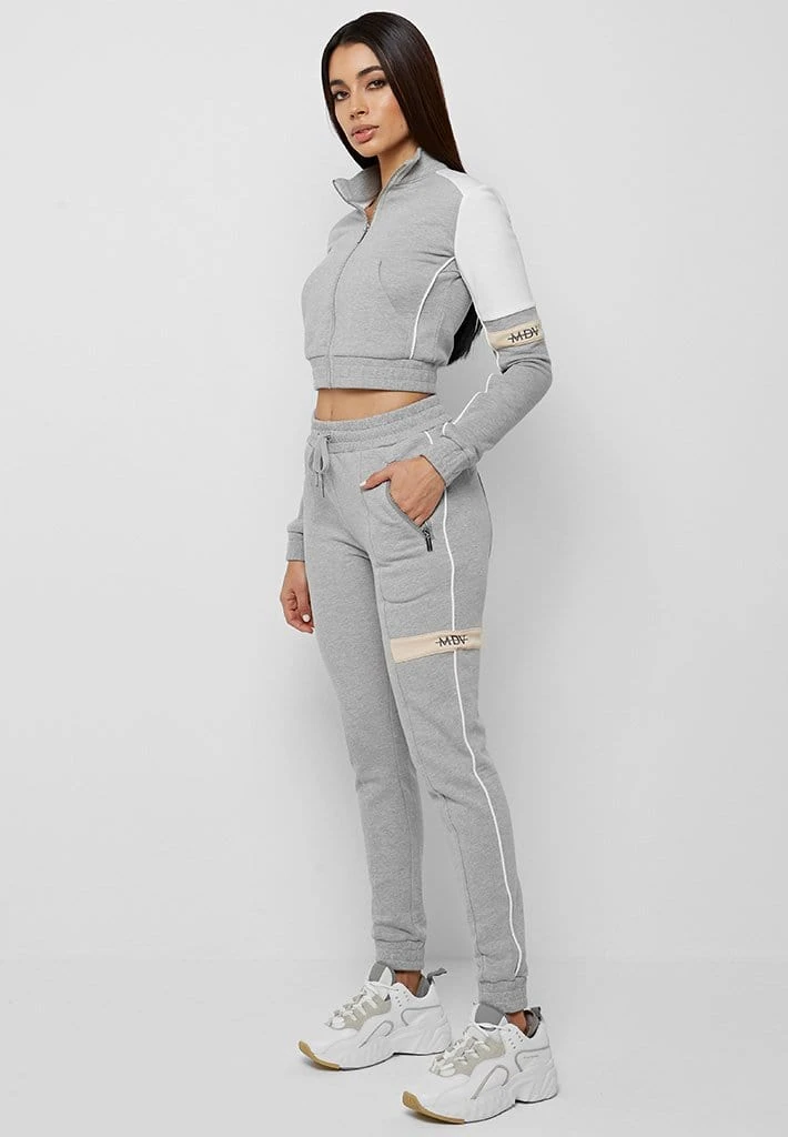 Woman Tracksuits Double Stripe Tracksuit Jacket - Grey/Beige