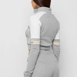 Woman Tracksuits Double Stripe Tracksuit Jacket - Grey/Beige