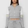 Woman Tracksuits Double Stripe Tracksuit Jacket - Grey/Beige