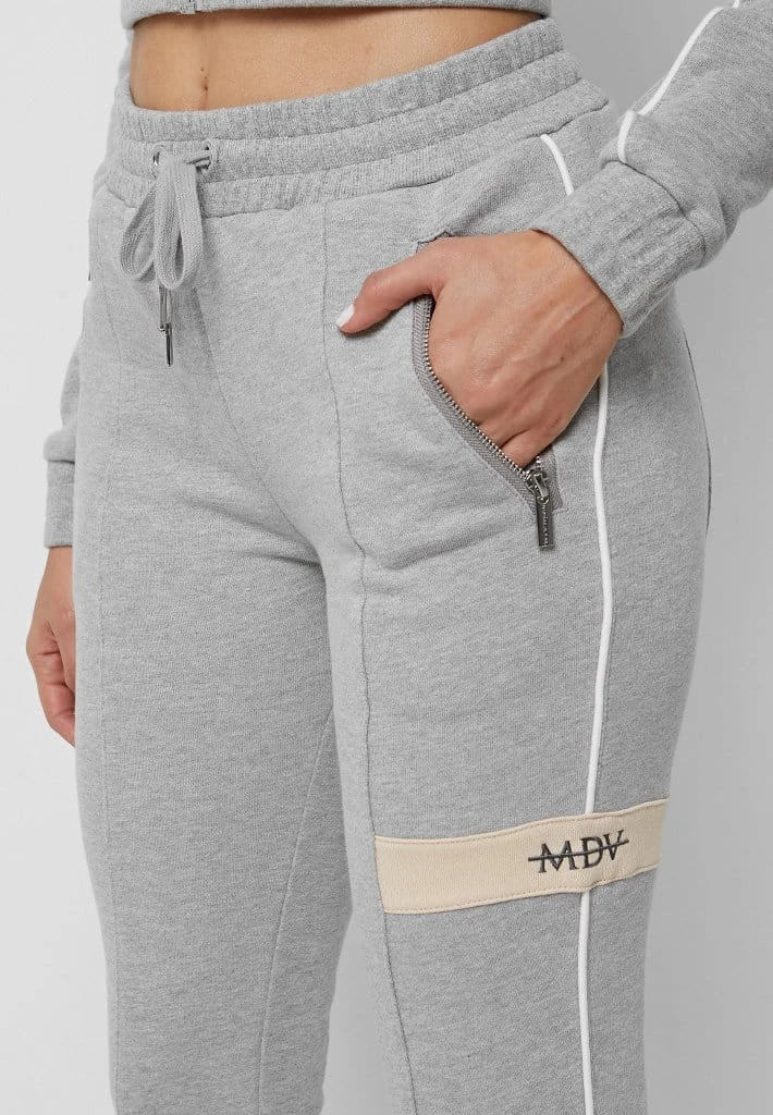 Woman Tracksuits Stripe Tracksuit Joggers - Grey/Beige