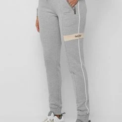 Woman Tracksuits Stripe Tracksuit Joggers - Grey/Beige