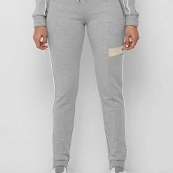 Woman Tracksuits Stripe Tracksuit Joggers - Grey/Beige